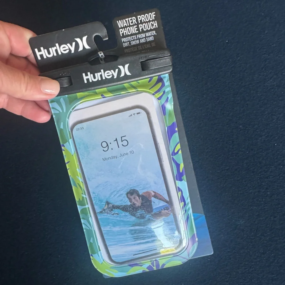 Hurley Blue/green tropical Case w/ lanyard🌴Durable Protective waterproof Cover💦